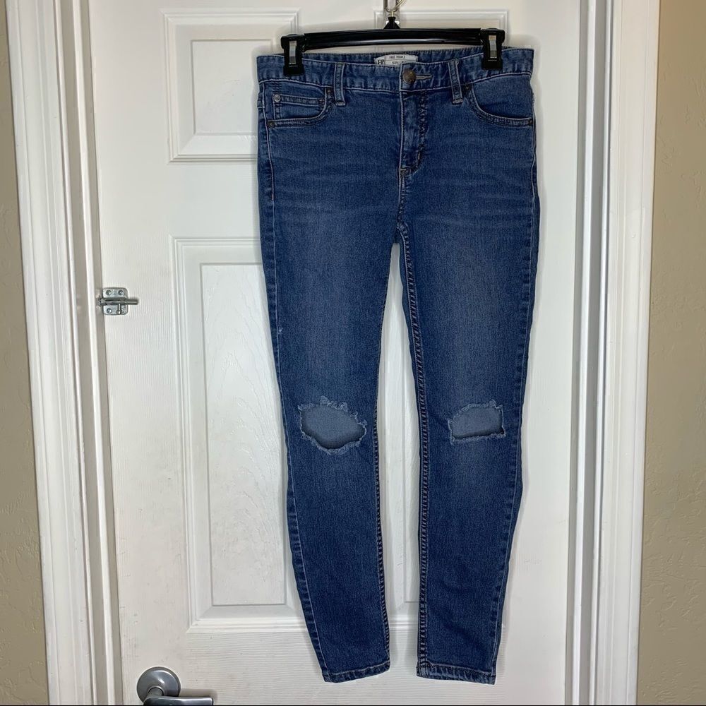 Free People Distressed Skinny Jeans